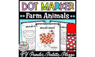 Dot Marker Worksheets - Farm Animals Coloring Activity