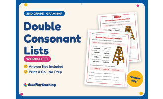 Double Consonant Lists Worksheet – 2nd Grade Consonants Practice