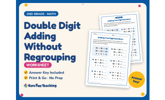 Double Digit Adding Without Regrouping Worksheet – 2nd Grade Addition