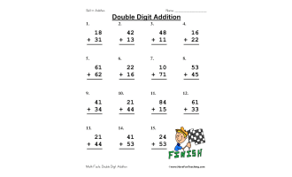 Double Digit Addition Worksheet Pack