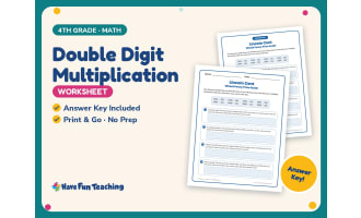 Double Digit Multiplication Worksheet – 4th Grade Money Practice