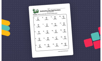 Double Digit Subtraction With Regrouping Worksheet