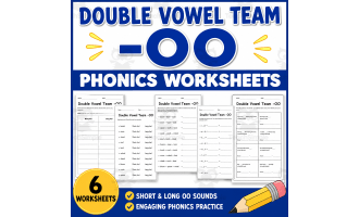 Double Vowel Team OO Worksheets | Short & Long OO Sounds Phonics
