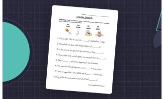 Double Vowels Fill in the Blank Worksheet
