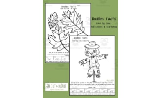 Doubles Color by Code Fall Leaf and Scarecrow Edition