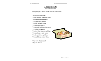 Dozen Donuts - Reading Comprehension Worksheet