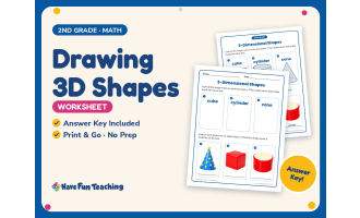 Drawing 3D Shapes Worksheet – 2nd Grade Geometry Practice + Answer Key
