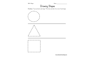 Drawing Circle, Triangle, Square Shapes Worksheet