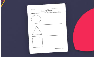 Drawing Shapes Worksheet – Circle, Triangle, Square