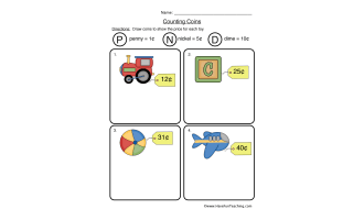 Drawing Coins Worksheet