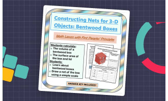 Drawing Nets for 3-D Objects: Applied & Real-World Math 6th 7th 8th