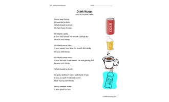 Drink Water - Reading Comprehension Worksheet