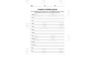 Dual Meaning Vocabulary Terms Worksheet