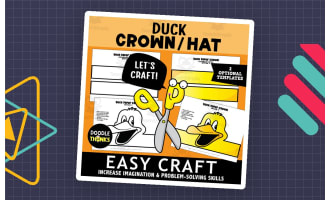 Duck Crown or Hat Easy Paper Craft Art Project