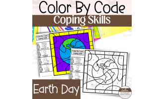 Earth Day Color By Code | Coping Skills Activity Pack