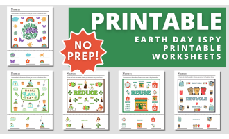 Earth Day iSpy Printable Counting Worksheets