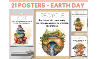 Earth Day Posters For Earth Day Bulletin Board and Writing Prompts