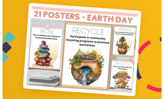 Earth Day Posters For Earth Day Bulletin Board and Writing Prompts