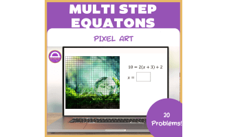 Earth Day Solving Linear Equations Pixel Art Activity