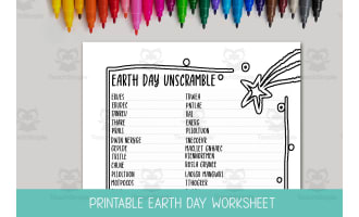 Earth Day Unscramble, Word Scramble Activity, Language Arts Printable, Earth Day Vocabulary Activity, Classroom Worksheets, Fast Finisher Activities