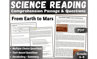 Earth Science Reading Comprehension Passage: From Earth to Mars (PDF)
