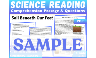 Earth Science Reading Comprehension Passage: Soil Types. SAMPLE