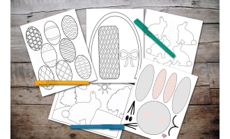EASTER ART ACTIVITY, DIY BUNNY CRAFT, COLORING PAGES, EASTER EGG ART