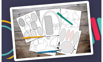 EASTER ART ACTIVITY, DIY BUNNY CRAFT, COLORING PAGES, EASTER EGG ART