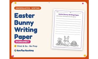 Easter Bunny Writing Paper – Kindergarten Themed Writing Paper