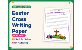 Easter Cross Writing Paper – 1st Grade Themed Writing Paper Practice
