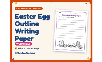 Easter Egg Outline Writing Paper – Kindergarten Themed Writing Paper