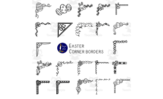 Easter Hand Sketched Corner Borders