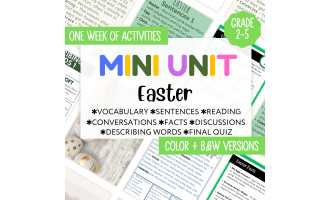 Easter Mini Unit - Includes Reading, Vocabulary, Facts, Adjectives