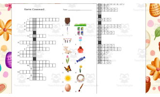 Easter Nonreligious Crossword for Spelling