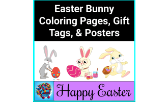 Easter Posters, Eggs Coloring/Art Activity Pages, and Gift Tags for Ki