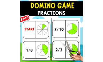 EASY DOMINÓ GAME OF FRACTIONS | MATH RESOURCE