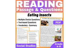 Eating Insects: Social Studies Reading Comprehension Passage (PDF)