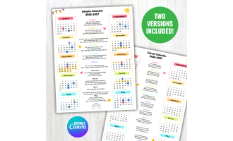 Editable 2026-2027 School Calendar Template, 26-27 Academic Calendar