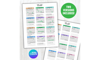 Editable 2026-2027 School Year Calendar, Academic Calendar 26-27
