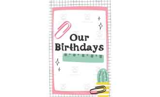 Editable Birthday Chart