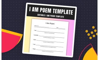 Editable I Am Poem Template for Younger Students with Instructions