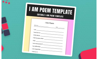 Editable I Am Poem Template – 13 Writing Prompts