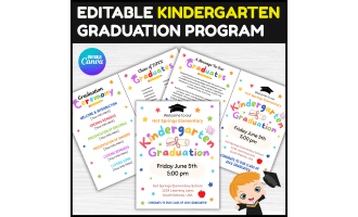 EDITABLE Kindergarten Graduation Ceremony Program Template