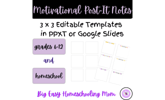 Editable Motivational Post-It Notes