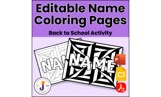 Editable Name Coloring Pages | Back to School Activity & Icebreaker