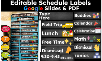 Editable Schedule Cards on Google Slides & PDF
