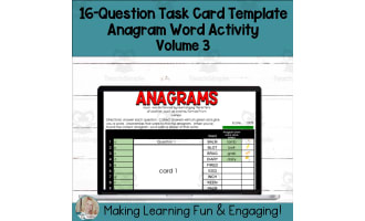Editable Self-Checking Anagram Template - Digital Task Card Vol.3