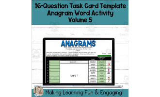 Editable Self-Checking Anagram Template - Digital Task Card Vol.5