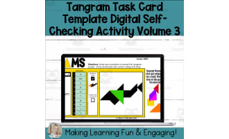 Editable Self-Checking Tangram Task Card Digital Template Vol.3