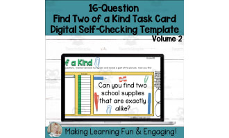 Editable Self-Checking Two of a Kind Task Card Template Activity V2
